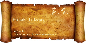 Petek István névjegykártya